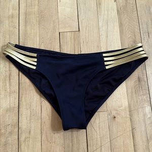 Victoria’s Secret Black and Gold Detail Swim Bottoms